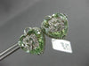 ESTATE EXTRA LARGE 18.51CT DIAMOND & AAA GREEN AMETHYST 18KT WHITE GOLD EARRINGS