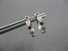 .23CT DIAMOND & AAA RUBY 14K WHITE GOLD 3D INFINITY HUGGIE HOOP HANGING EARRINGS