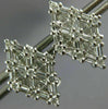 ESTATE LARGE 1.40CT DIAMOND 14K WHITE GOLD 3D GEOMETRIC CLIP ON EARRINGS #26549