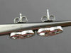 ESTATE .02CT DIAMOND 14KT WHITE GOLD 3D CLASSIC OPEN HEART CROSS STUD EARRINGS