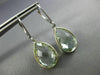 6.0CT AAA GREEN AMETHYST 14KT WHITE GOLD PEAR SHAPE LEVER BACK HANGING EARRINGS