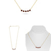 1.60T DIAMOND & AAA RUBY 14K YELLOW GOLD 3D 9 STONE BAR ADJUSTABLE LOVE NECKLACE