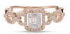 ESTATE .35CT DIAMOND 14KT ROSE GOLD ROUND & BAGUETTE CLUSTER INVISIBLE LOVE RING