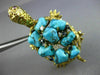 ESTATE WIDE 45.4CT DIAMOND & TURQUOISE 14K YELLOW GOLD HAPPY TURTLE PIN BROOCH