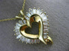 ESTATE 1.80CT BAGUETTE CUT DIAMOND 14KT YELLOW GOLD 3D OPEN HEART PENDANT #12019