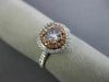 GIA 1.10CT WHITE & PINK DIAMOND 18KT WHITE & ROSE GOLD 3D HALO ENGAGEMENT RING