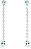 ESTATE 1.85CT DIAMOND & AAA AQUAMARINE 14K WHITE GOLD TEAR DROP HANGING EARRINGS