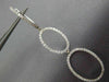 ESTATE .93CT DIAMOND 18KT WHITE GOLD 3D DOUBLE OPEN OVAL HUGGIE HANGING EARRINGS