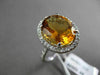 ESTATE MASSIVE 7.28CT DIAMOND & AAA EXTRA FACET CITRINE 14KT WHITE GOLD 3D RING