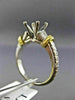 ESTATE .42CT BAGUETTE DIAMOND 18K TWO TONE GOLD SEMI MOUNT ENGAGEMENT RING #1039