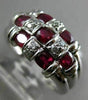 ESTATE 1.83CT DIAMOND & AAA RUBY 14KT WHITE GOLD 3D MULTI ROW ETOILE FUN RING