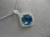 ESTATE 1.92CT DIAMOND & AAA BLUE TOPAZ 14K WHITE GOLD 3D FILIGREE ETOILE PENDANT