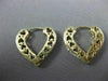 ESTATE CUBIC ZIRCONIA 14KT YELLOW GOLD 3D DOUBLE SIDED HEART EARRINGS #24340