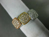 ESTATE WIDE .45CT DIAMOND 14KT TRI COLOR GOLD SQUARE CLUSTER STACKABLE FUN RING