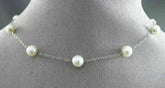 ESTATE AAA PEARL 14KT WHITE GOLD 3D BY THE YARD DIAMOND CUT NECKLACE #24945