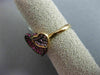 ESTATE .95CT AAA PINK SAPPHIRE & RUBY 18KT ROSE GOLD 3D DOUBLE HEART LOVE RING