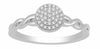 ESTATE .10CT DIAMOND 14KT WHITE GOLD 3D ROUND CLASSIC CLUSTER INFINITY LOVE RING
