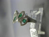 ESTATE WIDE .90CT DIAMOND & SAPPHIRE 14KT WHITE GOLD MULTI LEAF ETOILE LOVE RING