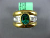 LARGE 1.45CT DIAMOND & AAA EMERALD 18KT 2 TONE GOLD ASSCHER OVAL ENGAGEMENT RING