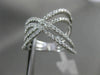 ESTATE .69CT ROUND DIAMOND 18K WHITE GOLD 3D HANDCRAFTED CRISS CROSS X LOVE RING