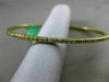 ESTATE .62CT DIAMOND 18KT YELLOW GOLD 3D CLASSIC 2mm FLEXIBLE BANGLE BRACELET