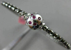 ESTATE 1.0CT AAA RUBY 14K WHITE & BLACK GOLD GLOBE ROPE FLEXIBLE BANGLE BRACELET