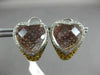 LARGE 15.01CT WHITE & FANCY YELLOW DIAMOND & QUARTZ 14KT WHITE GOLD 3D EARRINGS