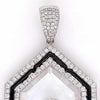 4.83CT DIAMOND & CRYSTAL & BLACK ENAMEL 18KT WHITE GOLD HEXAGON FLOATING PENDANT