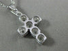ESTATE .20CT ROUND DIAMOND 14KT WHITE GOLD CLASSIC 6 STONE CROSS PENDANT #9005