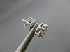 ESTATE 1.12CT DIAMOND 14K WHITE GOLD CLASSIC FLOWER CLUSTER STUD EARRINGS #22238