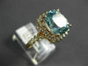 ESTATE LARGE 4.05CT DIAMOND & AAA AQUAMARINE 14K ROSE GOLD 3D ENGAGEMENT RING