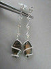 ESTATE WIDE MARQUISE 12.4CT AAA SMOKEY TOPAZ & DIAMOND 18KT W GOLD DROP EARRINGS