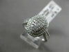 ESTATE WIDE .64CT ROUND DIAMOND 14KT WHITE GOLD 3D OVAL CLUSTER DOUBLE HALO RING