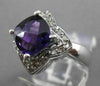 ESTATE LARGE 2.25CTW DIAMOND & AAA AMETHYST 14KT WHITE GOLD FLORAL STAR RING
