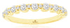 ESTATE .50CT DIAMOND 14K YELLOW GOLD 3D ROUND CLASSIC SEMI ETERNITY WEDDING RING