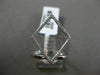 ESTATE LARGE .18CT DIAMOND 14KT WHITE GOLD OPEN DIAMOND SHAPE HALO CLASSIC RING