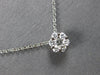 SMALL .20 CT DIAMOND 14KT WHITE GOLD 3D CLASSIC INVISIBLE FLOWER NECKLACE #27856