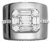 LARGE 1.84CT DIAMOND 18KT WHITE GOLD 3D ROUND & BAGUETTE SQUARE OCTAGON FUN RING