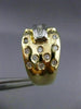 ESTATE LARGE .90CT DIAMOND 14KT 2 TONE GOLD ETOILE CHANNEL COCKTAIL RING #7287
