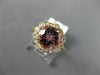 LARGE 2.42CT DIAMOND & AAA PINK TOURMALINE 14K ROSE GOLD FLOWER ENGAGEMENT RING