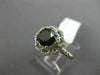 ESTATE 2.62CT WHITE & BLACK DIAMOND 14KT WHITE GOLD 3D FLOWER ENGAGEMENT RING