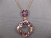 3.51CT DIAMOND & AAA AMETHYST & PINK QUARTZ 14K ROSE GOLD SQUARE ETOILE NECKLACE