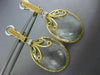 ESTATE EXTRA LARGE 20.06CT DIAMOND & GREEN AMETHYST 14KT 2 TONE HANGING EARRINGS