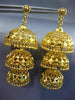 ANTIQUE 22KT YELLOW GOLD HANDCRAFTED FILIGREE CHANDELIER HANGING EARRINGS #25283