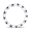 ESTATE .80CT DIAMOND & AAA SAPPHIRE 14KT WHITE GOLD 3D BAMBOO ETERNITY LOVE RING