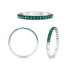 .21CT AAA EMERALD 14KT WHITE GOLD 3D ROUND CLASSIC SEMI ETERNITY FUN RING