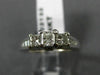 ESTATE 1.0CT DIAMOND 14K WHITE GOLD 3D PAST PRESENT FUTURE ENGAGEMENT RING 22133