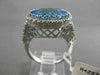 ESTATE 7.33CTW DIAMOND & AAA BLUE TOPAZ 14K WHITE GOLD FILIGREE HALO OVAL RING