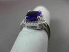 ESTATE WIDE 3.16CTW DIAMOND & AAA EXTRA FACET AMETHYST 14KT WHITE GOLD HALO RING