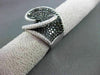 ESTATE LARGE 6.84CT WHITE & BLACK DIAMOND 18KT WHITE GOLD 3D INFINITY HEART RING
